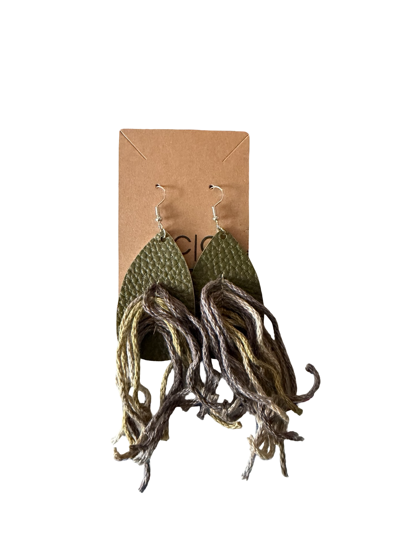 Mixed-Media Earrings | Forest & Earth Threaded Teardrops