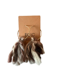 Mixed-Media Earrings | Earth-Tone Marled Tassel Hoops