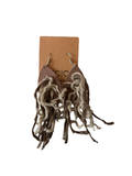 Mixed-Media Earrings | Mocha Velvet Ribbon Dangles