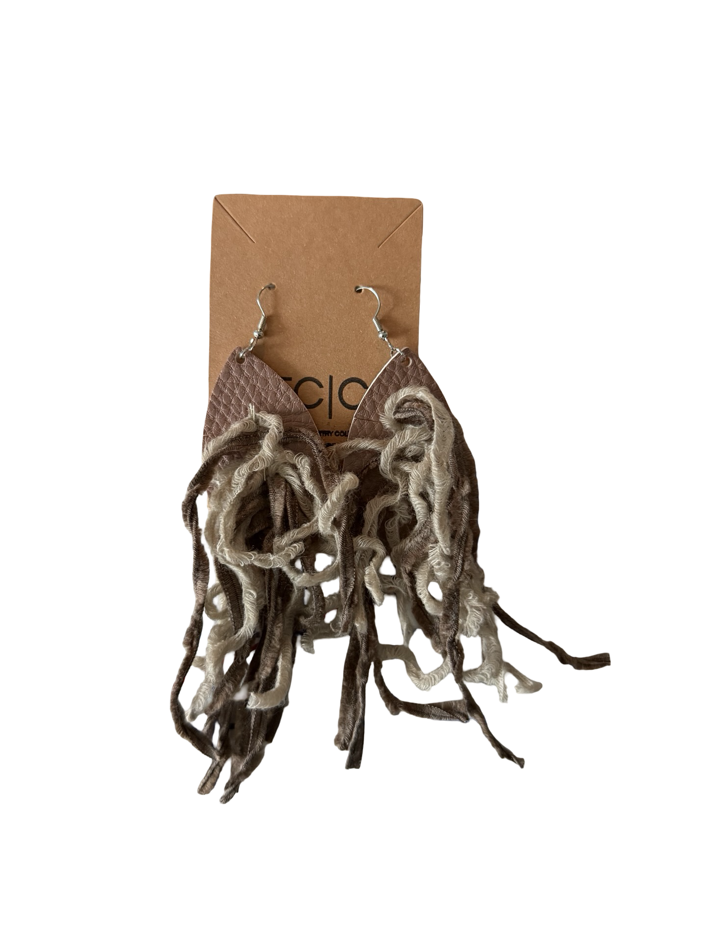 Mixed-Media Earrings | Mocha Velvet Ribbon Dangles