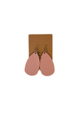 Textured Vegan-Leather Teardrop Earrings-Dusty Pink