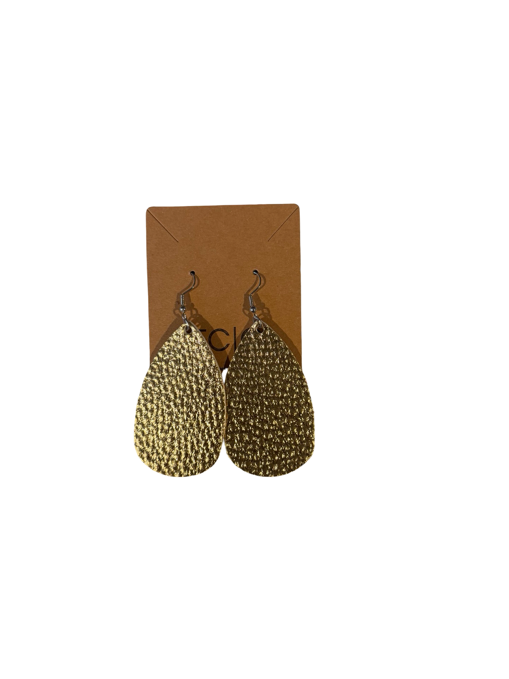 Textured Vegan Leather Earrings